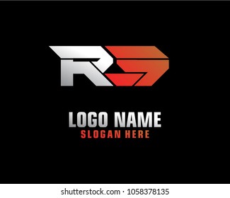 Initial letter R S logo template vector