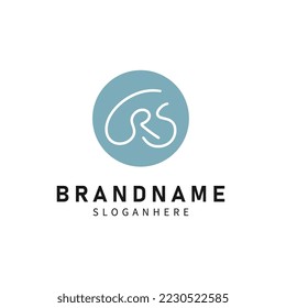 Initial Letter R S logo design template