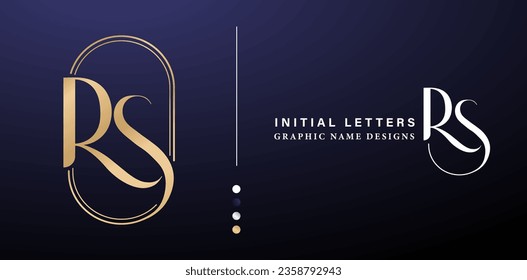 Initial Letter R and S Logo Design mit eleganten goldenen Farben für Unternehmensidentität, Werbematerialien, Collagen-Drucke, Werbekampagnen-Marketing
Briefpresse-Goldfolie-Visitenkarten