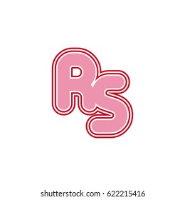 initial letter r and s. rs monogram outline logo