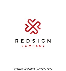 Initial Letter R S, SR RS Monogram Cross logo design