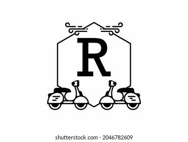 Initial letter R in scooter frame design