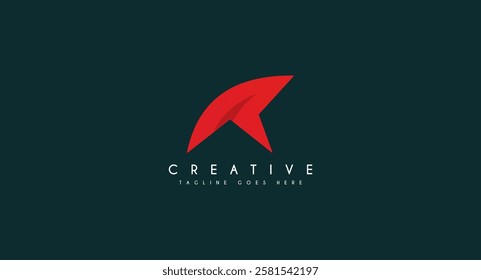 Initial letter R Shark Fin logo design vector illustration.