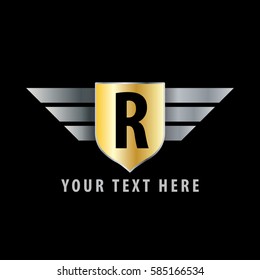 Initial Letter R Shield Icon Design Logo Template
