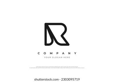 Initial Letter R Simple Logo Design Vector