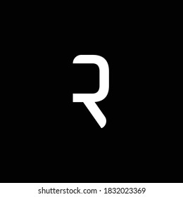Letra inicial R con efecto Slices en color blanco y negro.