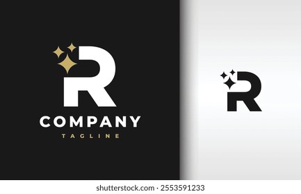 initial letter R spark logo