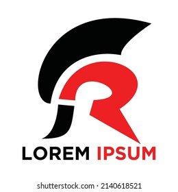 initial letter R spartan logo