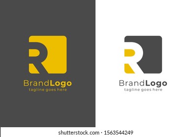 Initial Letter R Square Rounded Logo. Usable for Business and Branding Logos. Flat Vector Logo Design Template Element.