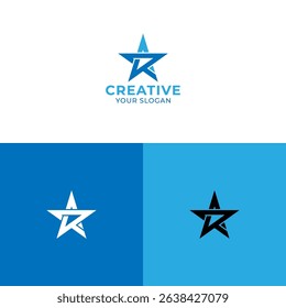 initial letter r star logo typography design, for business,corporate,company,brand,etc