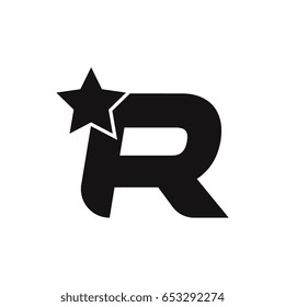 initial letter r star logo