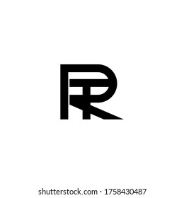initial letter R and T, RT, TR logo, monogram line art style design template
