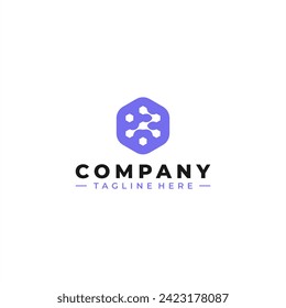 initial letter r tech logo design