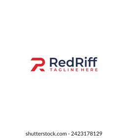 initial letter r tech logo design