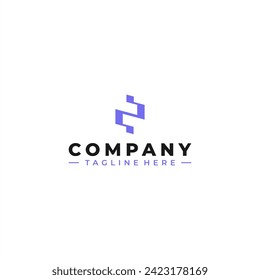 initial letter r tech logo design