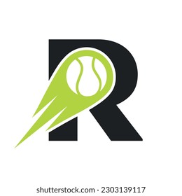 Initial Letter R Tennis Club Logo Design Template. Tennis Sport Academy, Club Logo