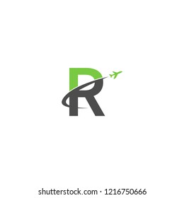 Initial Letter R Transportaion, Airplane, Aircraft Log Design