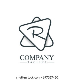 Initial Letter R Triangle Design Logo