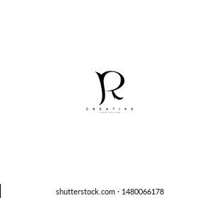 Initial Letter R Unique Style Typography Logo