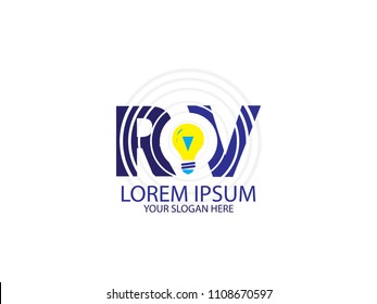 Initial Letter R and V circle line Design Logo Vector Graphic Branding Letter Element.