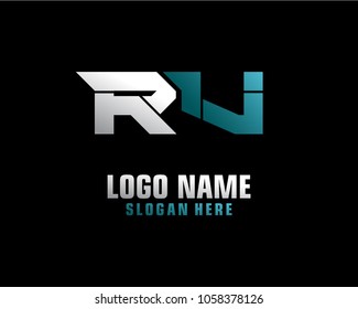 Initial letter R V logo template vector
