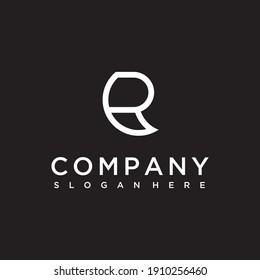 initial letter R vector line logo design