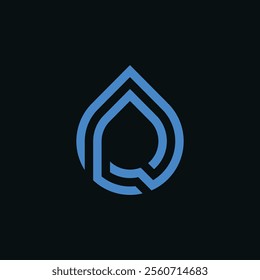 initial letter R water drop logo design inspiration