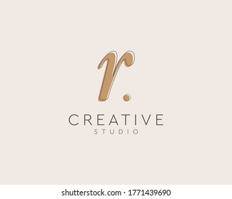 initial letter r watermark logo design