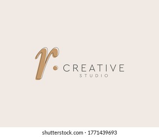 initial letter r watermark logo design