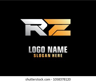 Initial letter R Z logo template vector