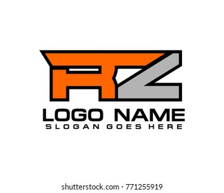 Initial letter R & Z logo template vector