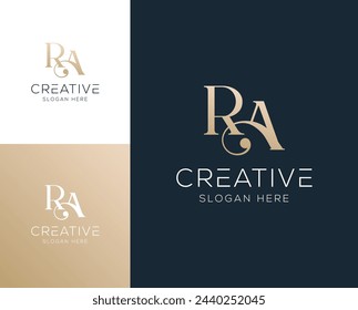 Initial letter RA AR logo design vector illustration