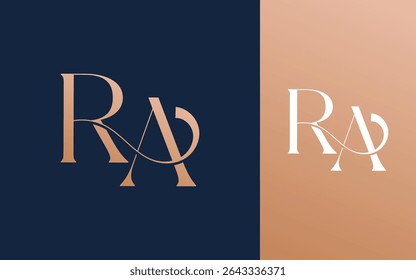 Initial letter RA AR logo design vector illustration for couple, wedding, and business