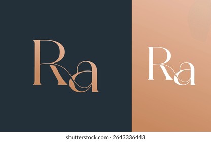 Initial letter RA AR logo design vector illustration for couple, wedding, and business