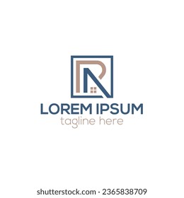 Initial letter RA, AR real estate logo. RA, AR building logo design vector template