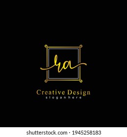 Initial letter RA calligraphy handwritten logo. Handwritten alphabet in the logo template. Letters and Alphabet for your logo design.