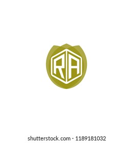Initial Letter RA Hexagonal Shape Logo Design for Nature, Leaf, Green, Eco Company Branding Identity