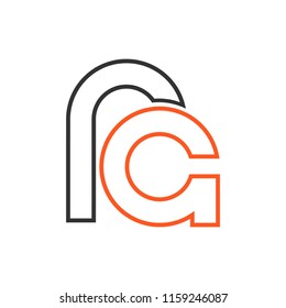 Initial letter RA line logo design template