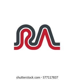 Initial Letter RA Linked Design Logo