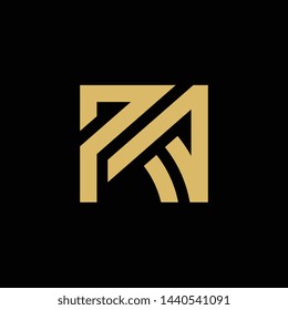 Initial letter RA linked luxurious logo, gold color design for brand - Vector