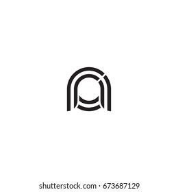 Initial letter ra, linked outline rounded lowercase, monogram black