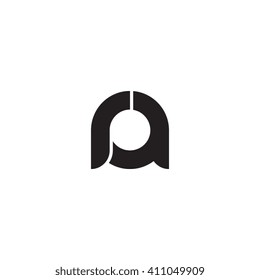 initial letter ra linked round lowercase monogram logo black