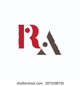 Initial letter RA logo design