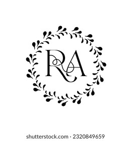 Initial letter RA logo design 