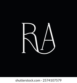 Initial letter RA logo design 