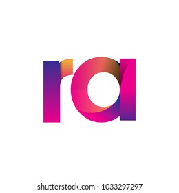 Initial Letter RA Logo Lowercase, magenta and orange, Modern and Simple Logo Design.
