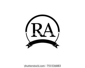 initial letter RA logo monogram retro black