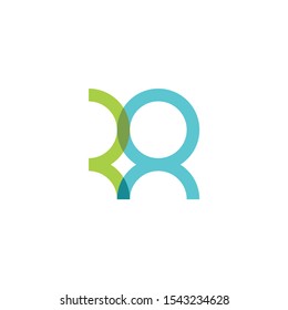 Initial letter RA logo template with geometric circle and human icon in flat design pictogram illustration 
