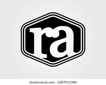 Initial letter ra lowercase logo minimalist black