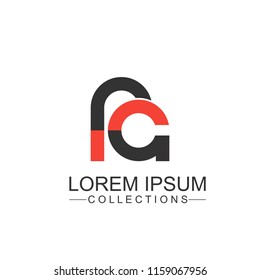 Initial letter RA lowercase logo design template